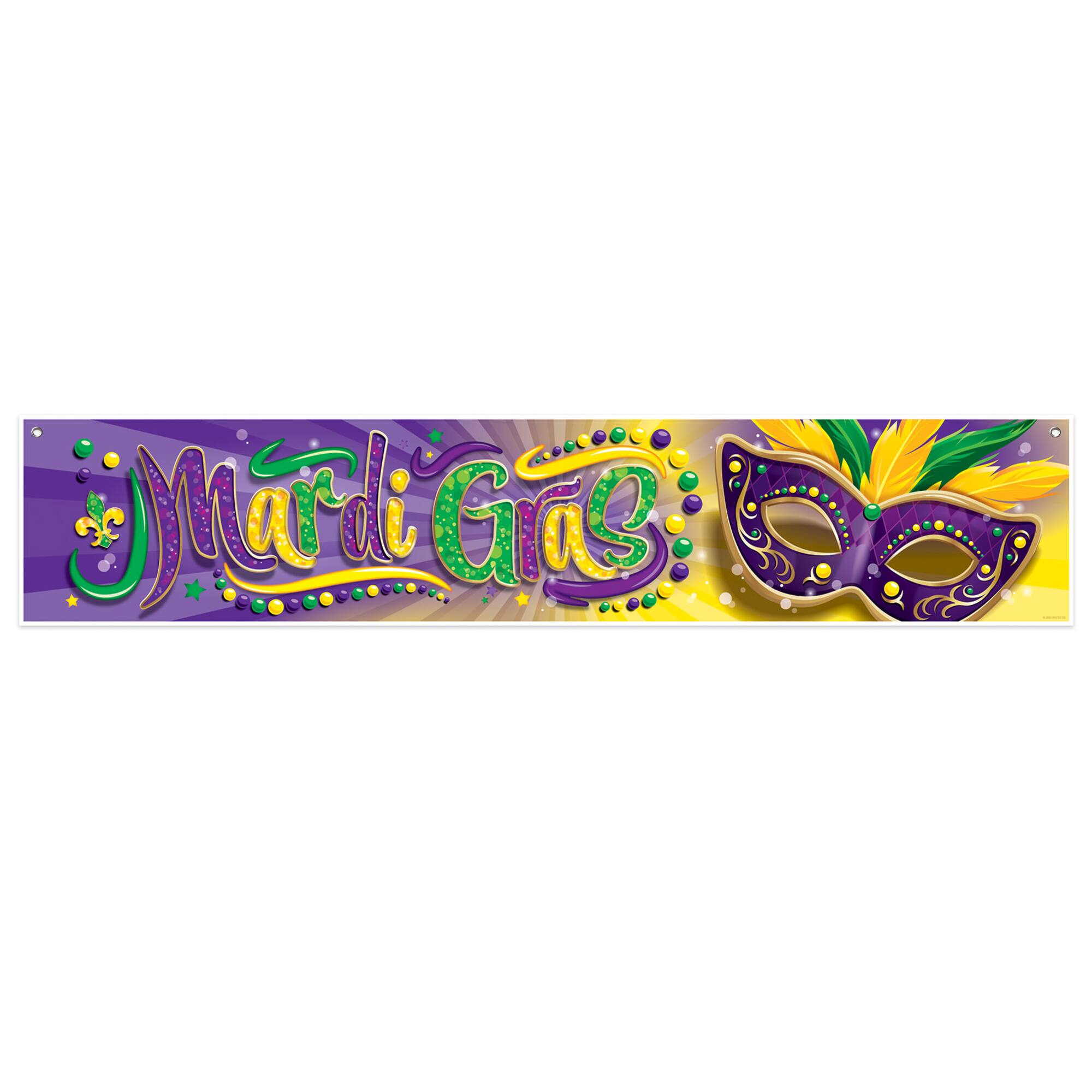Besitle 12" x 5ft. Mardi Gras Banner